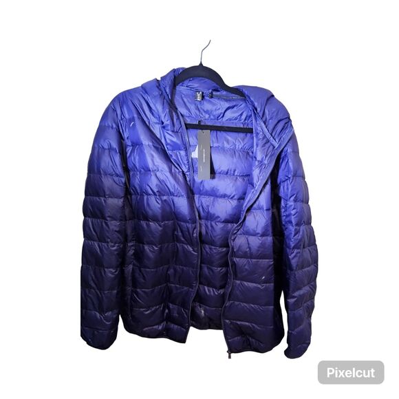 NWOT Size XXL Allegra K Hooded Long Sleeves Lightweight Puffer Jacket Dark Blue - Picture 7 of 12